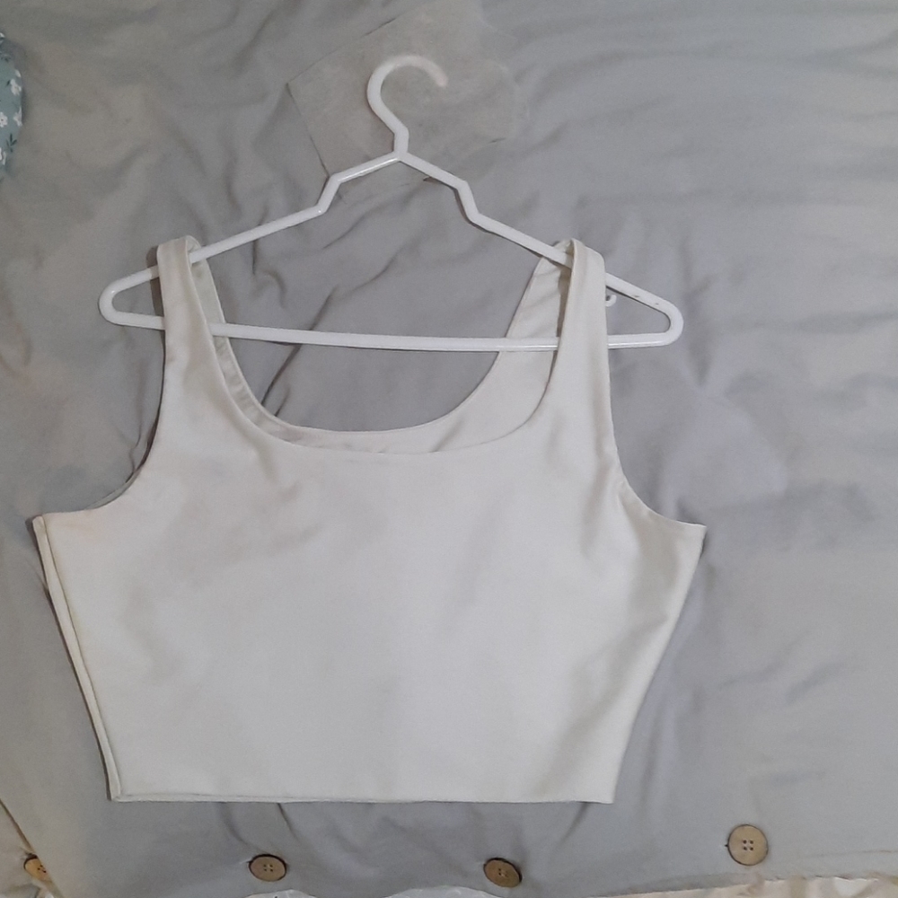 white satin crop